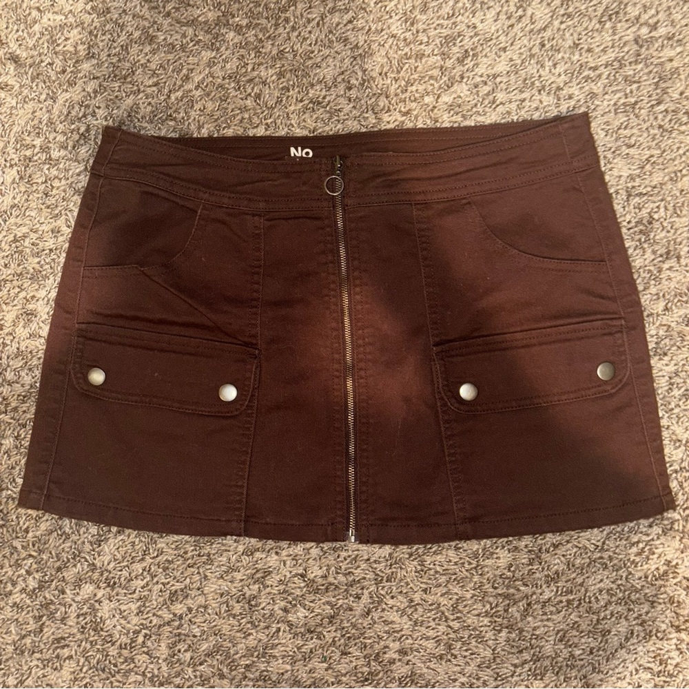 No Boundaries Chocolate Mini Skirt with Pockets